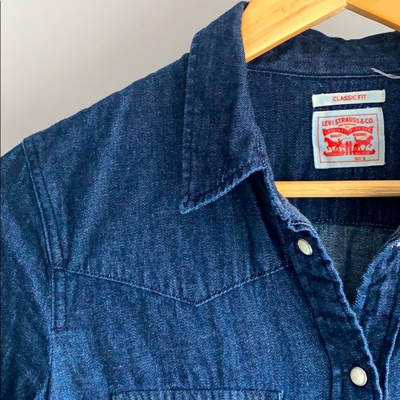 Levi’s Essential Western Shirt - Dark Indigo Wash - Picture 4 of 5